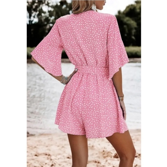 NWT Pink Mini Heart Kimono Romper, Size Small - Picture 2 of 3